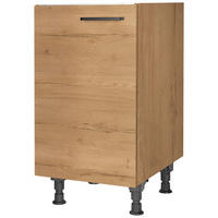 SPÜLENUNTERSCHRANK 45/87/56 cm  in Eichefarben  - Eichefarben/Schwarz, MODERN, Holzwerkstoff/Metall (45/87/56cm) - Nobilia