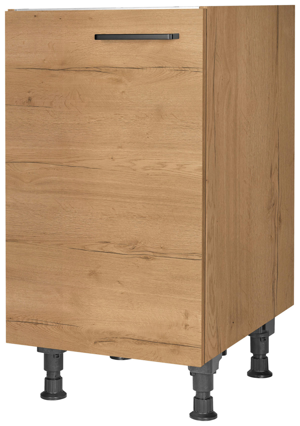 SPÜLENUNTERSCHRANK 45/87/56 cm  in Eichefarben  - Eichefarben/Schwarz, MODERN, Holzwerkstoff/Metall (45/87/56cm) - Nobilia