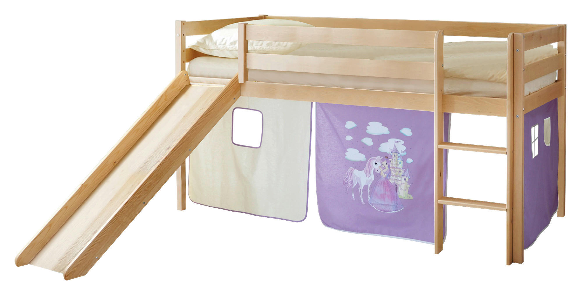 SPIELBETT Kiefer massiv 90/200 cm Kieferfarben, Flieder  - Flieder/Kieferfarben, Natur, Holz (90/200cm) - MID.YOU