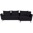 ECKSOFA in Webstoff Schwarz  - Schwarz, Design, Textil/Metall (282/182cm) - Carryhome