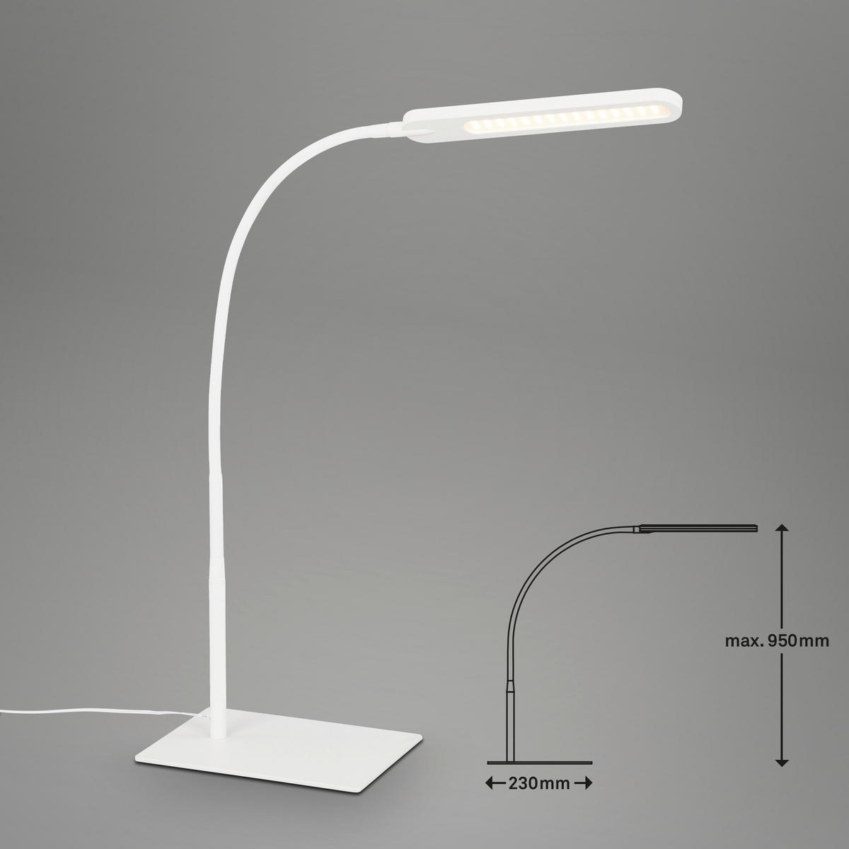 LED-SVETILKA ZA PISALNO MIZO               - bela, Basics, kovina/umetna masa (95/16,5/23cm)