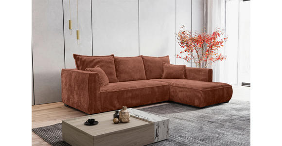 ECKSOFA Bronzefarben Cord - Schwarz/Bronzefarben, MODERN, Holz/Textil (322/208cm) - Carryhome
