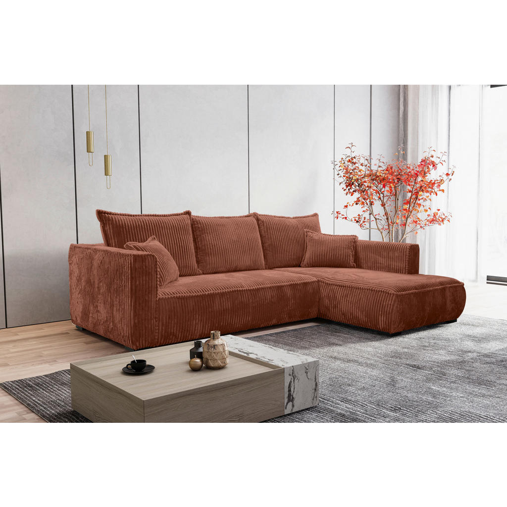 Thumbnail - Carryhome Ecksofa, Bronze, Textil, Buche, Hartholz, 3-Sitzer, Füllung: Polyurethan (Pur), Silikon,Polyurethan (Pur), Sil...