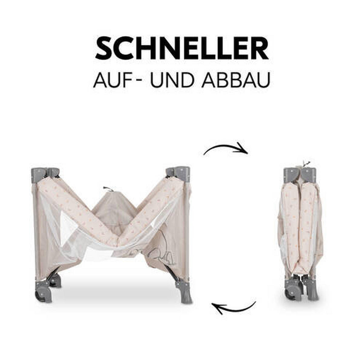 REISEBETT Dream N Play Go Disney   - Beige/Grau, Basics, Kunststoff/Textil (65/106.5/125cm) - Hauck