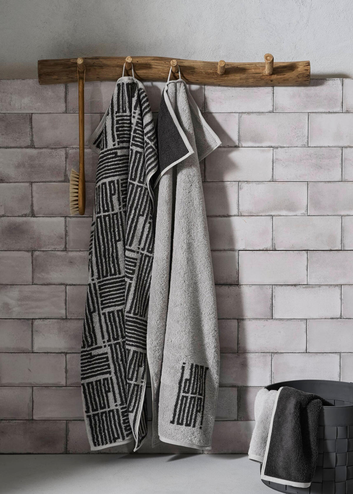 HANDTUCHSET JOOP! BARS Platinfarben 2-teilig  - Platinfarben, Basics, Textil (50/100cm) - Joop! Living