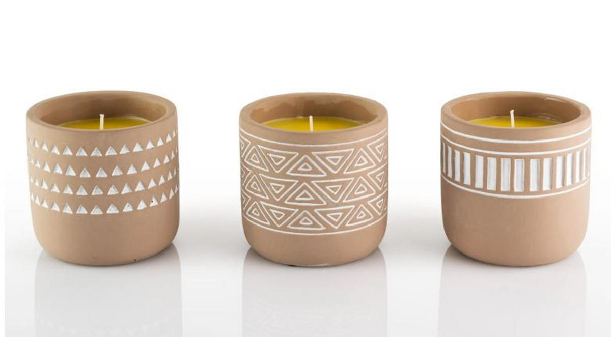 DUFTKERZE Zitrus  - Beigebraun, LIFESTYLE, Stein (10/10cm)