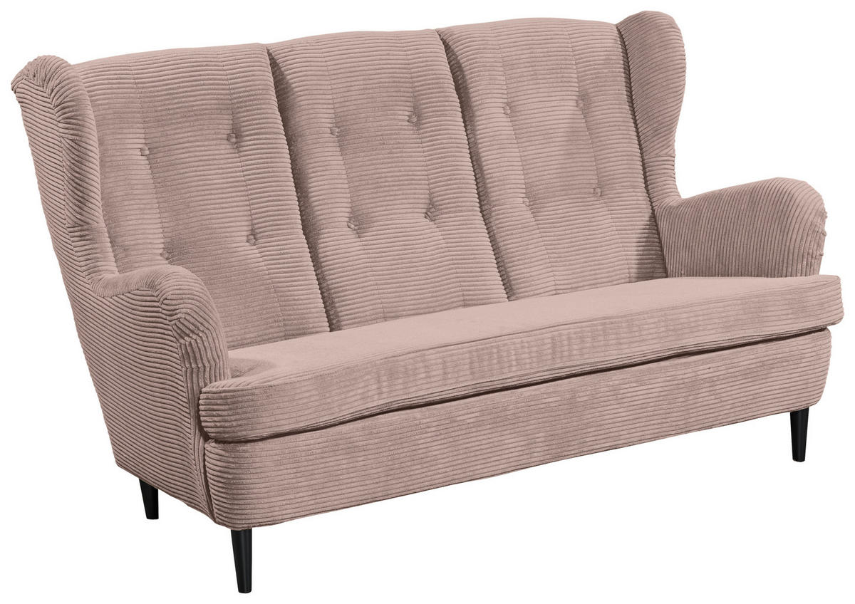KÜCHENSOFA in Textil Hellrosa  - Hellrosa/Schwarz, Konventionell, Holz/Textil (176/103/98cm) - MID.YOU