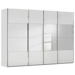 SCHWEBETÜRENSCHRANK  in Weiß, Seidengrau  - Chromfarben/Seidengrau, Design, Glas/Holzwerkstoff (316/235/68cm) - Novel