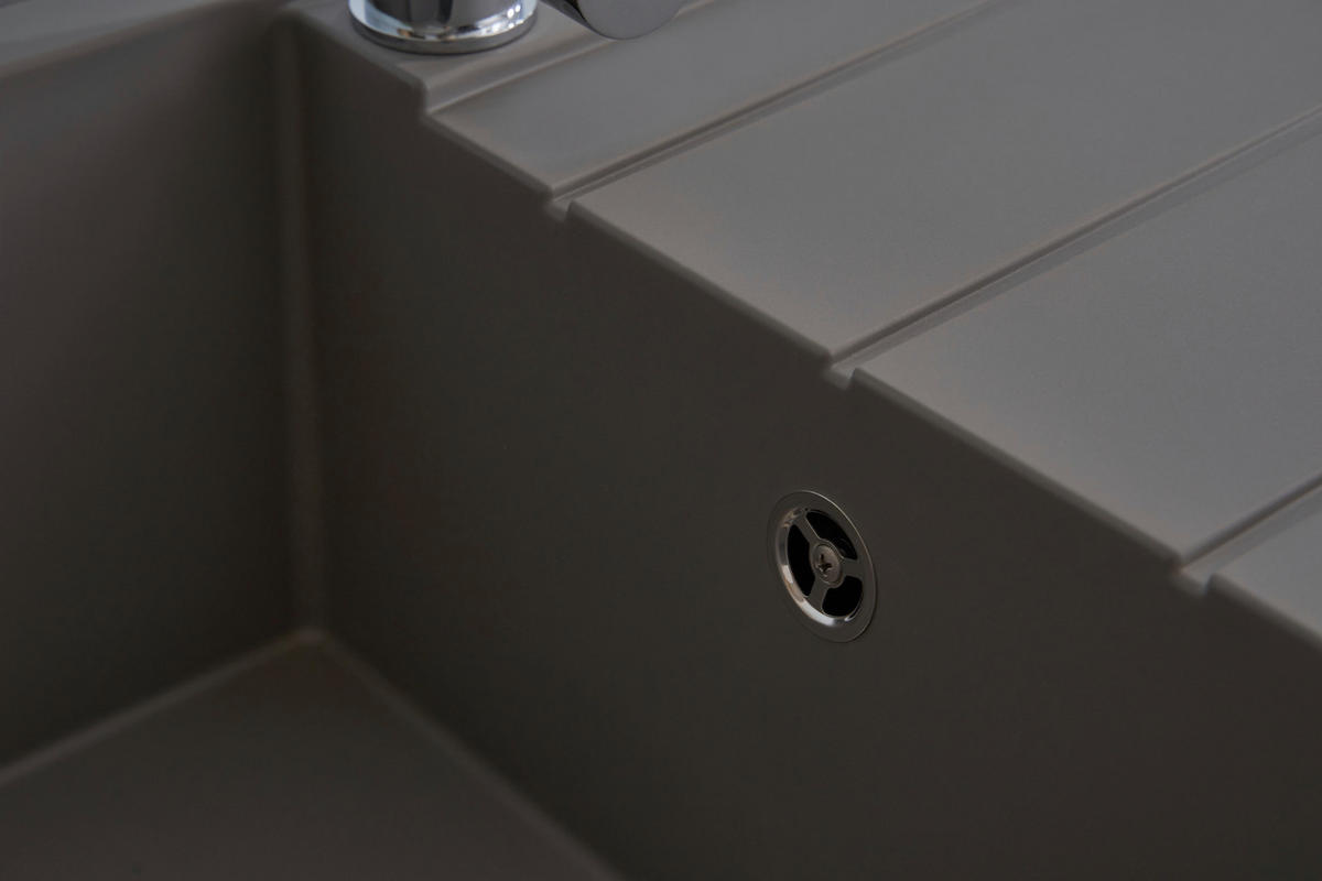 SPÜLE 1712HOUSTON80X50G  - Grau, Trend, Glas/Kunststoff (80/21/50cm) - Respekta