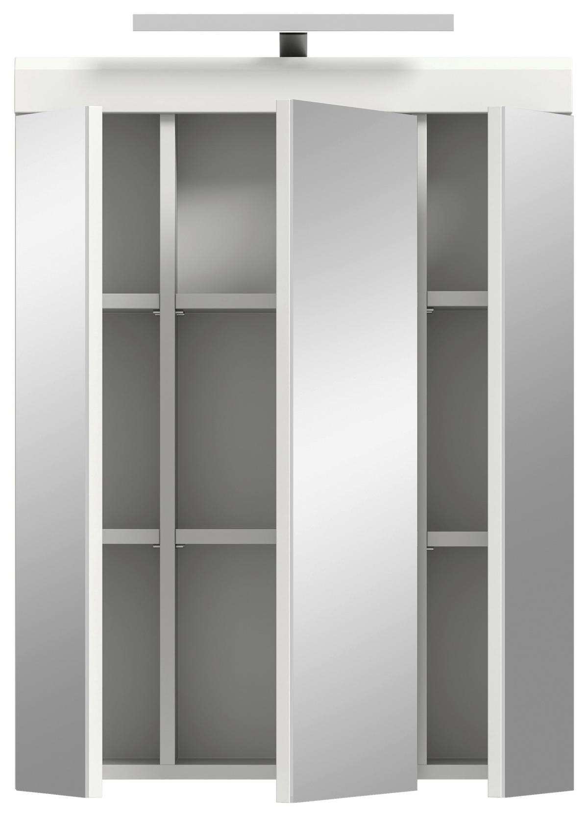 SPIEGELSCHRANK 60/79/18 cm  - Weiß Hochglanz, MODERN, Glas/Holzwerkstoff (60/79/18cm) - MID.YOU