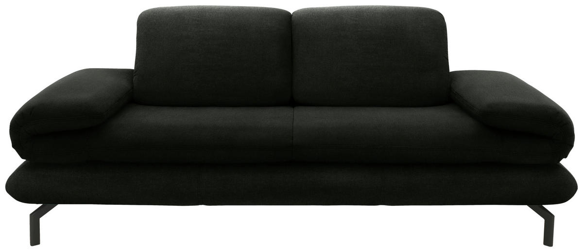 2-SITZER-SOFA Webstoff Dunkelgrün  - Dunkelgrün/Schwarz, Design, Textil/Metall (204 (264)/83 (110)/98cm) - LOOKS by W.Joop