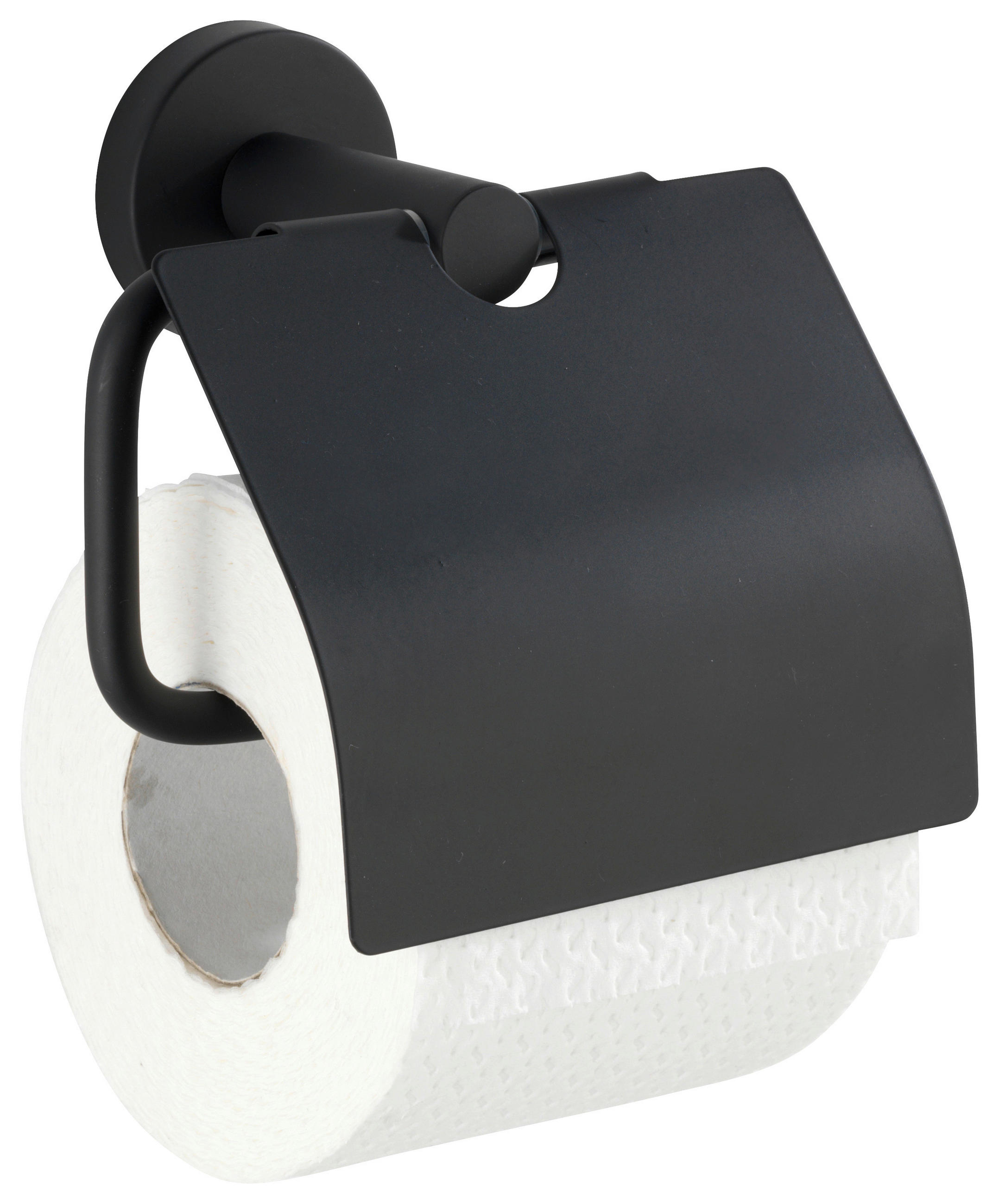 Wenko Toilettenpapierhalter Bosio Black Schwarz 15x13.5x7 cm