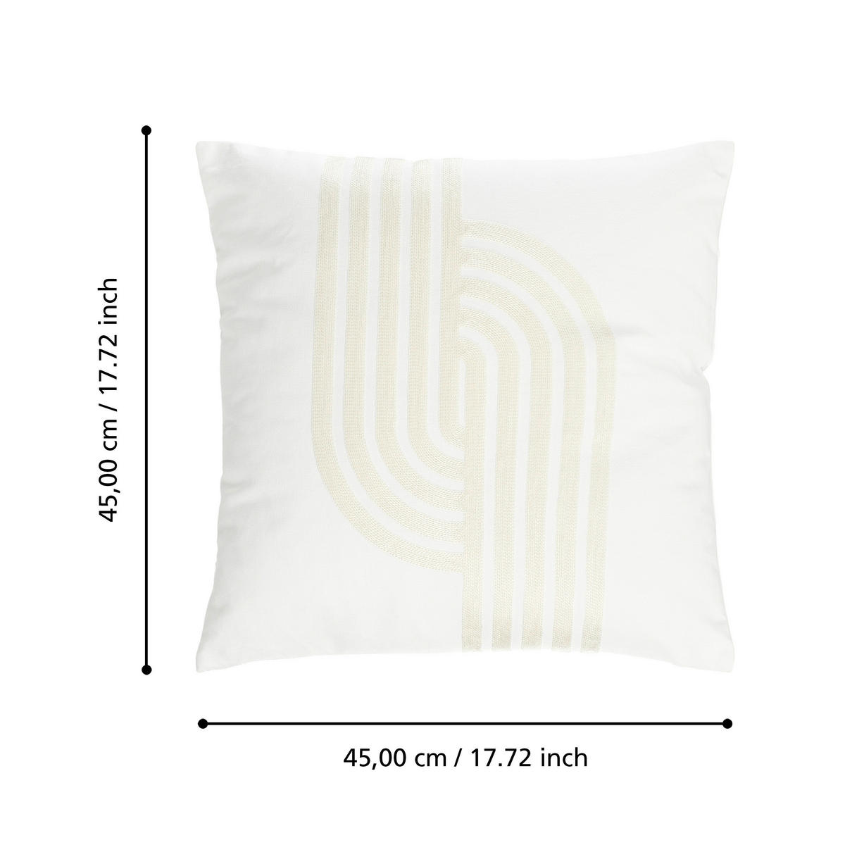 ZIERKISSEN  45/45 cm   - Beige/Weiß, Basics, Textil (45/45cm) - Eglo