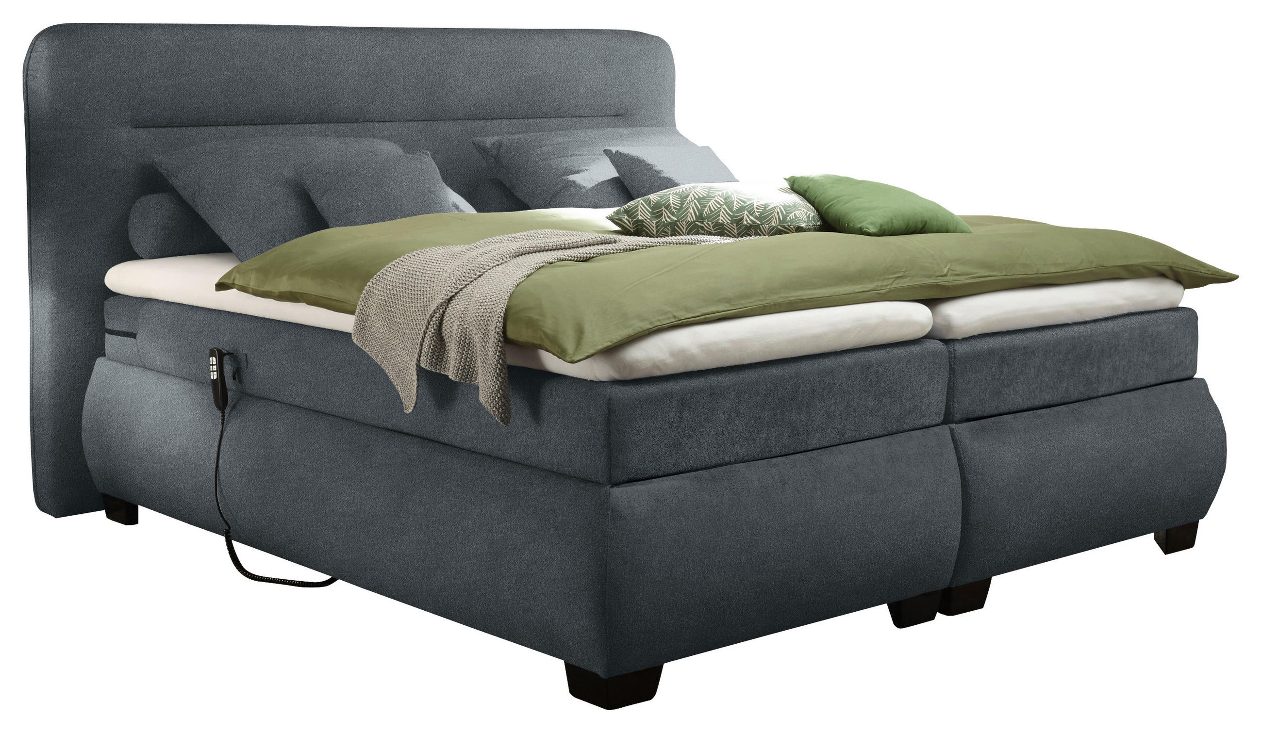 POSTEL BOXSPRING, 180/200 cm, antracitová - černá/antracitová, Konvenční, textil/plast (180/200cm) - MID.YOU