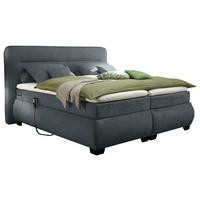 BOXSPRING-ÁGY 180/200 cm  antracit  - fekete/antracit, Konventionell, műanyag/textil (180/200cm) - MID.YOU