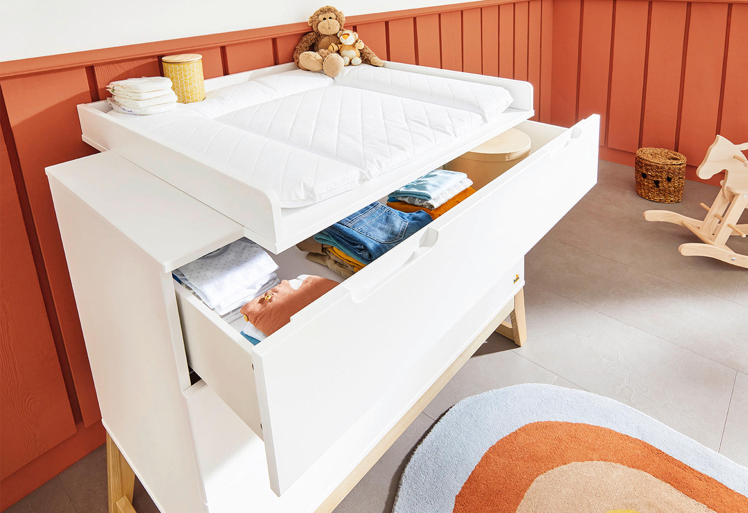 BABYZIMMER PINOLINO BRIDGE  - Eschefarben/Weiß, Design, Holz/Holzwerkstoff - Pinolino
