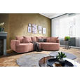 ECKSOFA in Chenille Rosa  - Schwarz/Rosa, Design, Kunststoff/Textil (307/194cm) - Carryhome