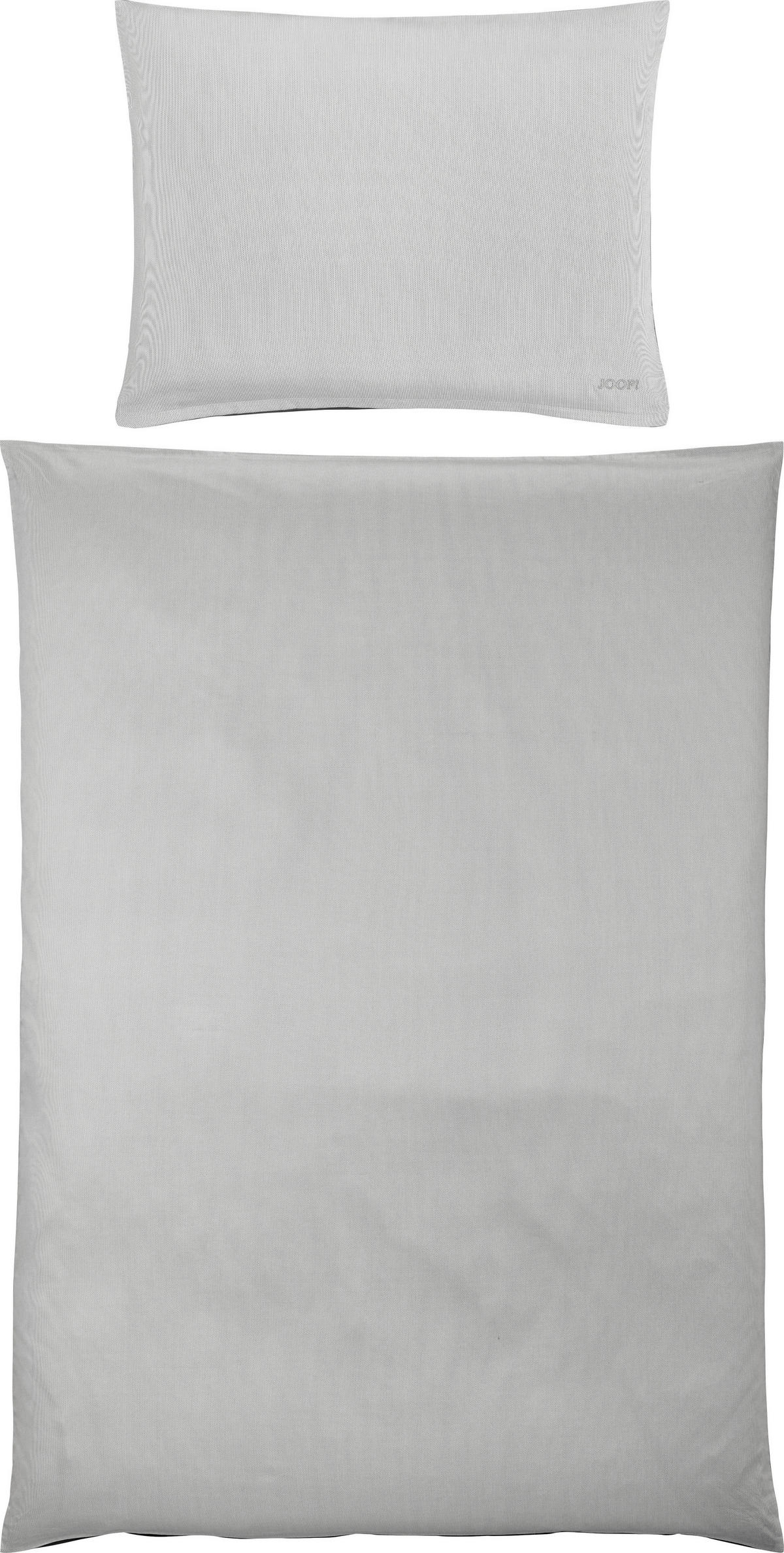DUVETBEZUG Purity Makosatin 160/210 cm  - Anthrazit/Grau, Design (160/210cm) - Joop!