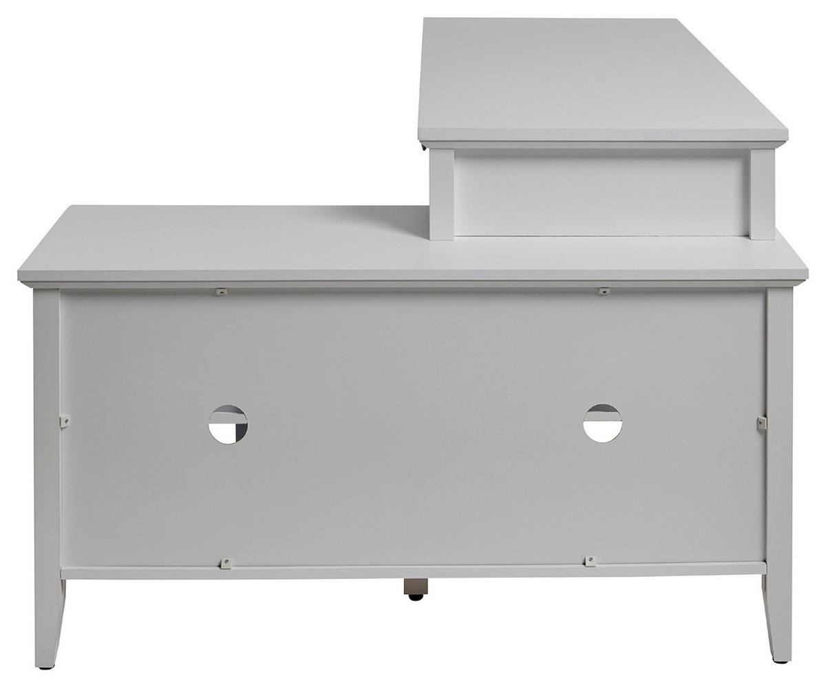 ECKSCHREIBTISCH 145/120/77 cm  in Weiss  - Weiss/Silberfarben, Modern, Holzwerkstoff/Metall (145/120/77cm) - MID.YOU