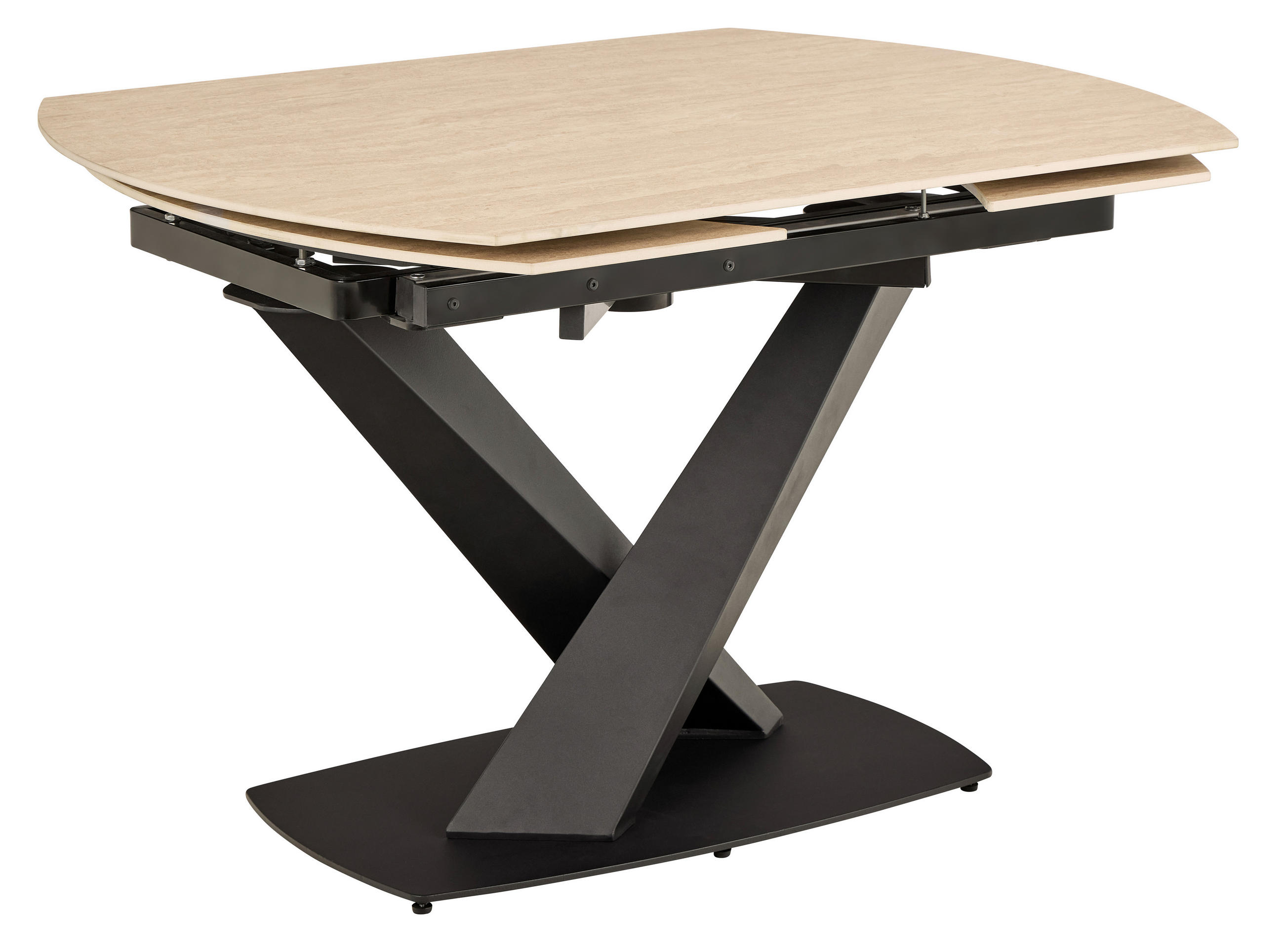 Mid.you Esstisch Schwarz, Sand 90x77x120-180 cm