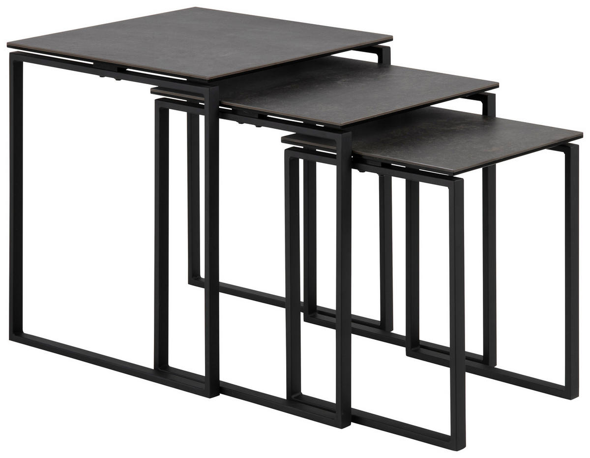 SET POMOĆNIH STOČIĆA 50/55/50 cm   - crna, Trendi, metal/keramika (50/55/50cm)