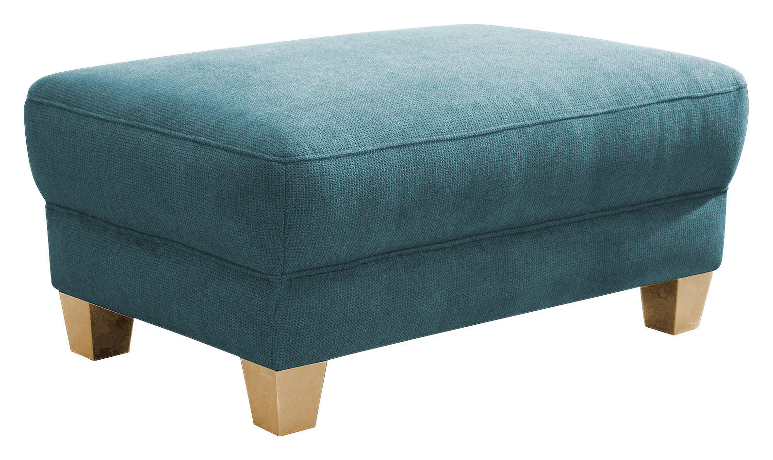 HOCKER in Textil Petrol - Petrol/Naturfarben, Konventionell, Holz/Textil (101/45/66cm) - Sit & More