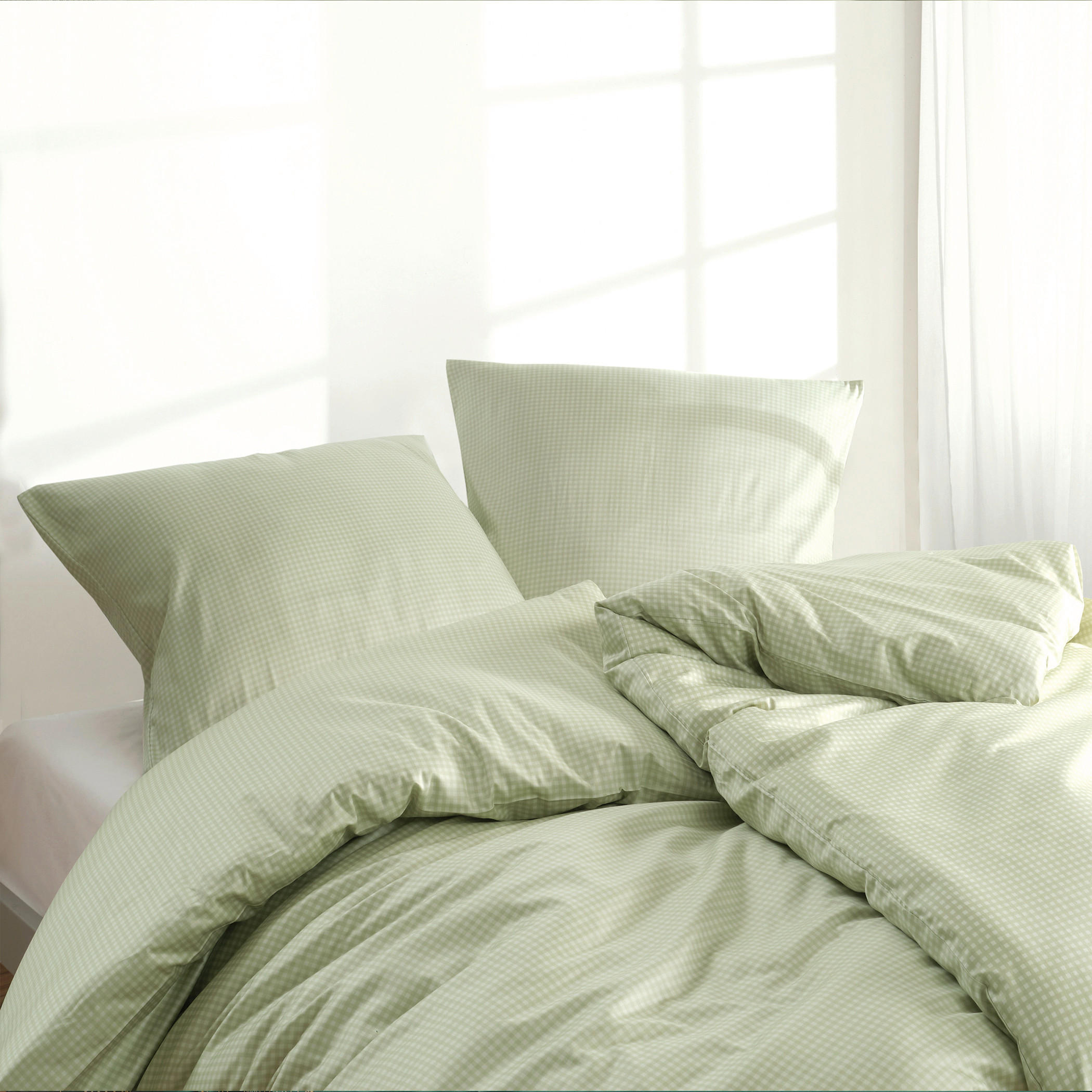 BETTWÄSCHE Satin 140/200 cm  - Salbeigrün, Basics, Textil (140/200cm) - Florella