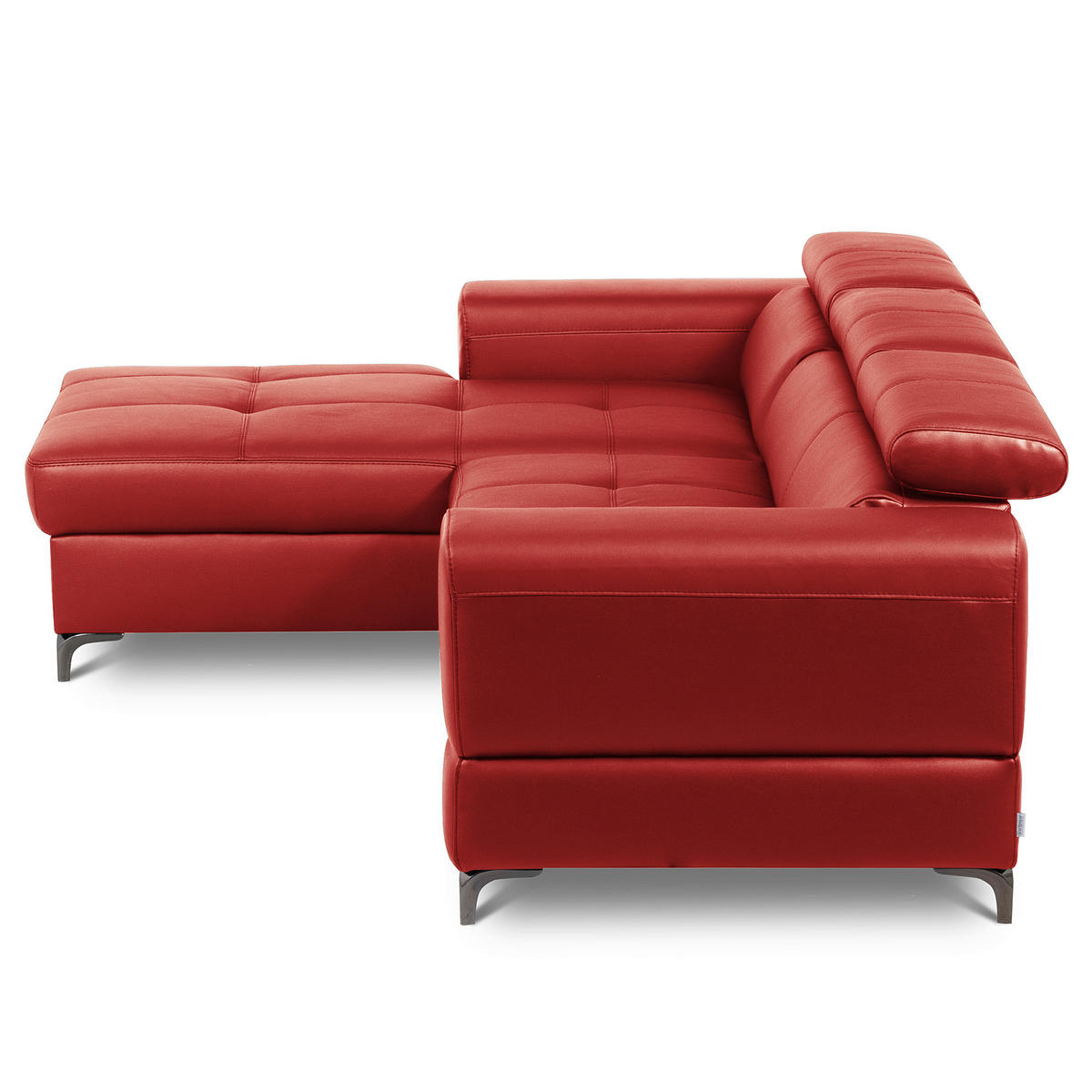ECKSOFA  in Lederlook Echtleder Rot  - Rot/Schwarz, Design, Leder/Textil (173/247cm) - Livetastic