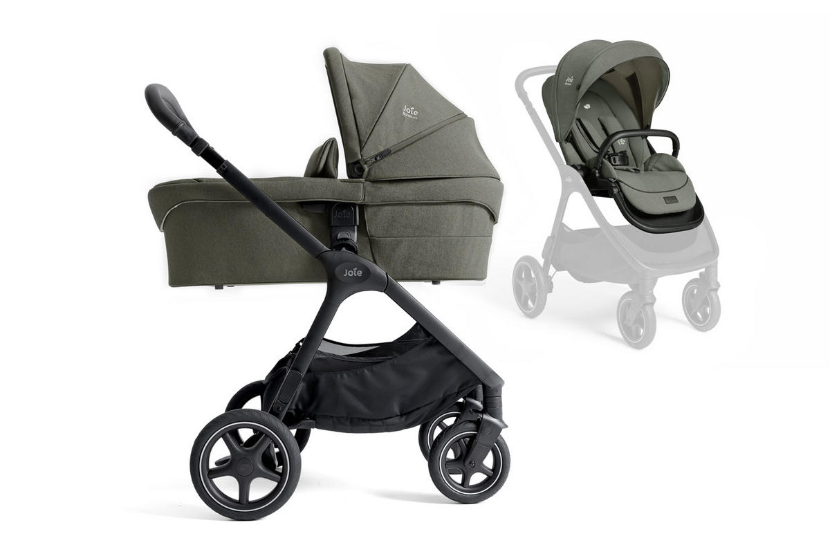 KOMBIKINDERWAGEN  Finiti 2in1  Evergreen  - Salbeigrün/Schwarz, Basics, Textil/Metall (60/109/87cm) - JOIE SIGNATURE