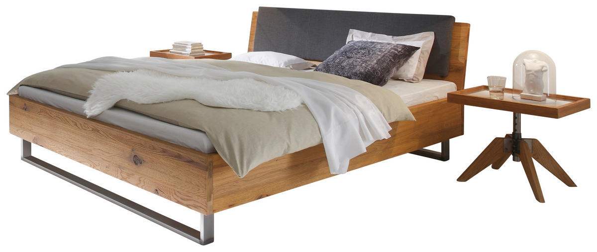 BETT 200/200 cm  in Eichefarben  - Eichefarben, Design, Holz/Metall (200/200cm) - Hasena
