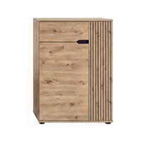 KOMMODE , 80/98/37 cm, 1 Schublade(n)  - Schwarz/Eiche Artisan, Design, Holzwerkstoff/Kunststoff (80/98/37cm) - MID.YOU
