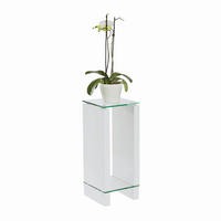 BLUMENTISCH Glas, Holzwerkstoff  - Klar/Weiß, Design, Glas/Holzwerkstoff (25/25/60cm) - Carryhome