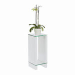 BLUMENTISCH Glas, Holzwerkstoff  - Klar/Weiß, Design, Glas/Holzwerkstoff (25/25/60cm) - Carryhome