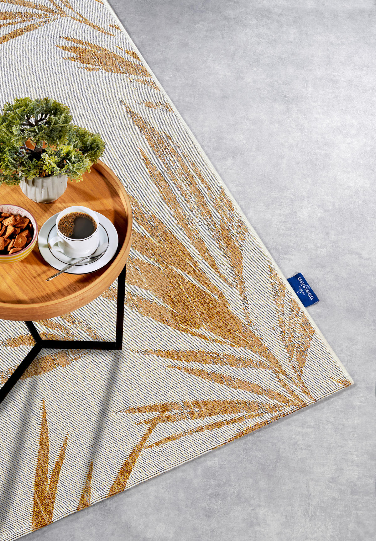 OUTDOORTEPPICH 200/285 cm Kollektion 1767 Creme, Goldfarben  - Goldfarben/Creme, Design, Kunststoff (200/285cm) - Villeroy & Boch