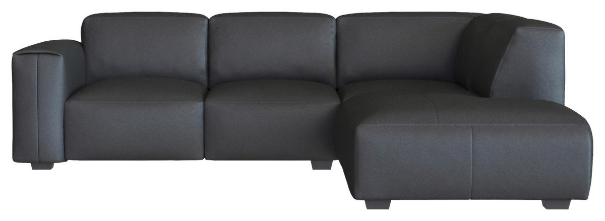Freisteller von Livetastic ECKSOFA Schwarz Echtleder.