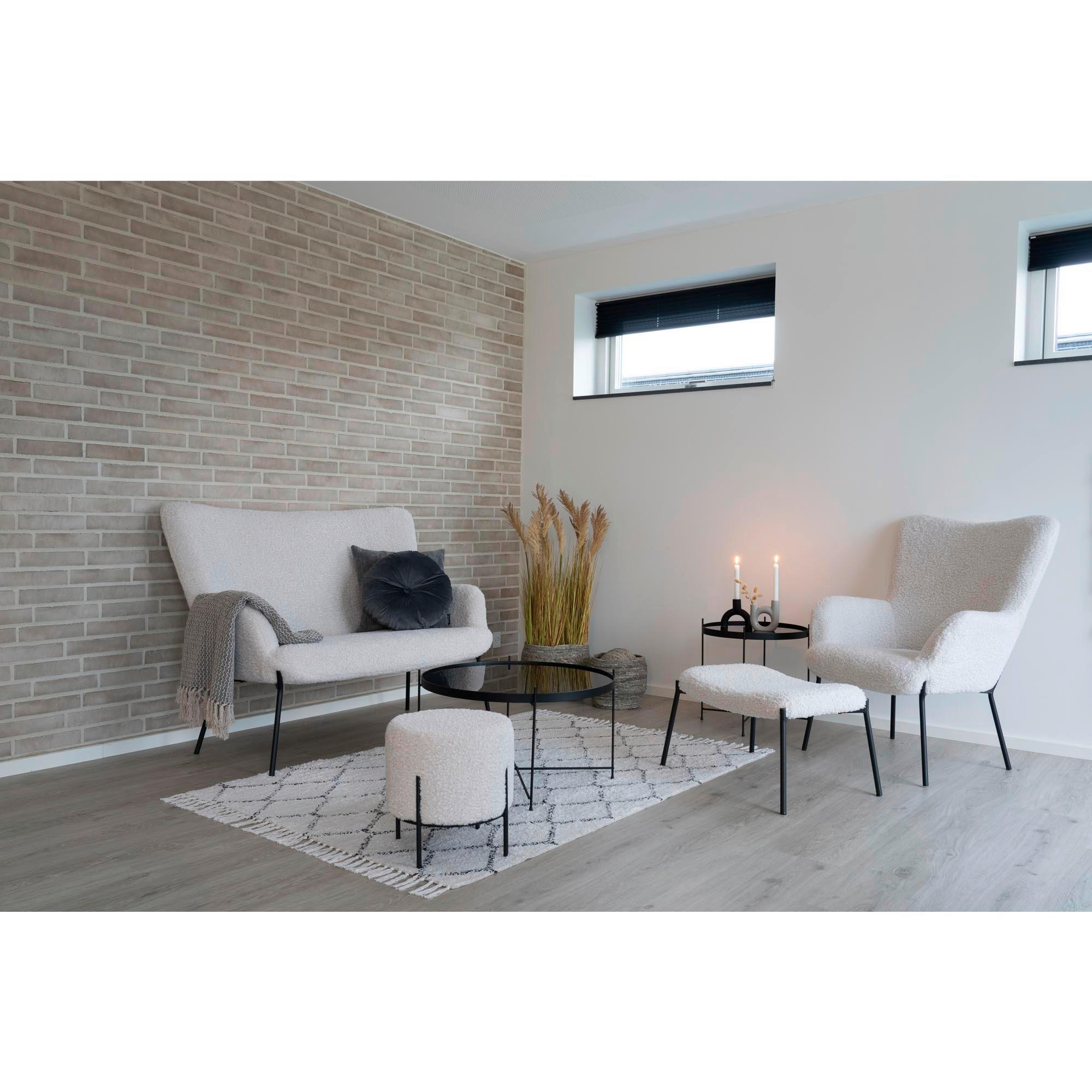 PALL i textil vit  - vit/svart, Basics, metall/textil (63/39/42.5cm)