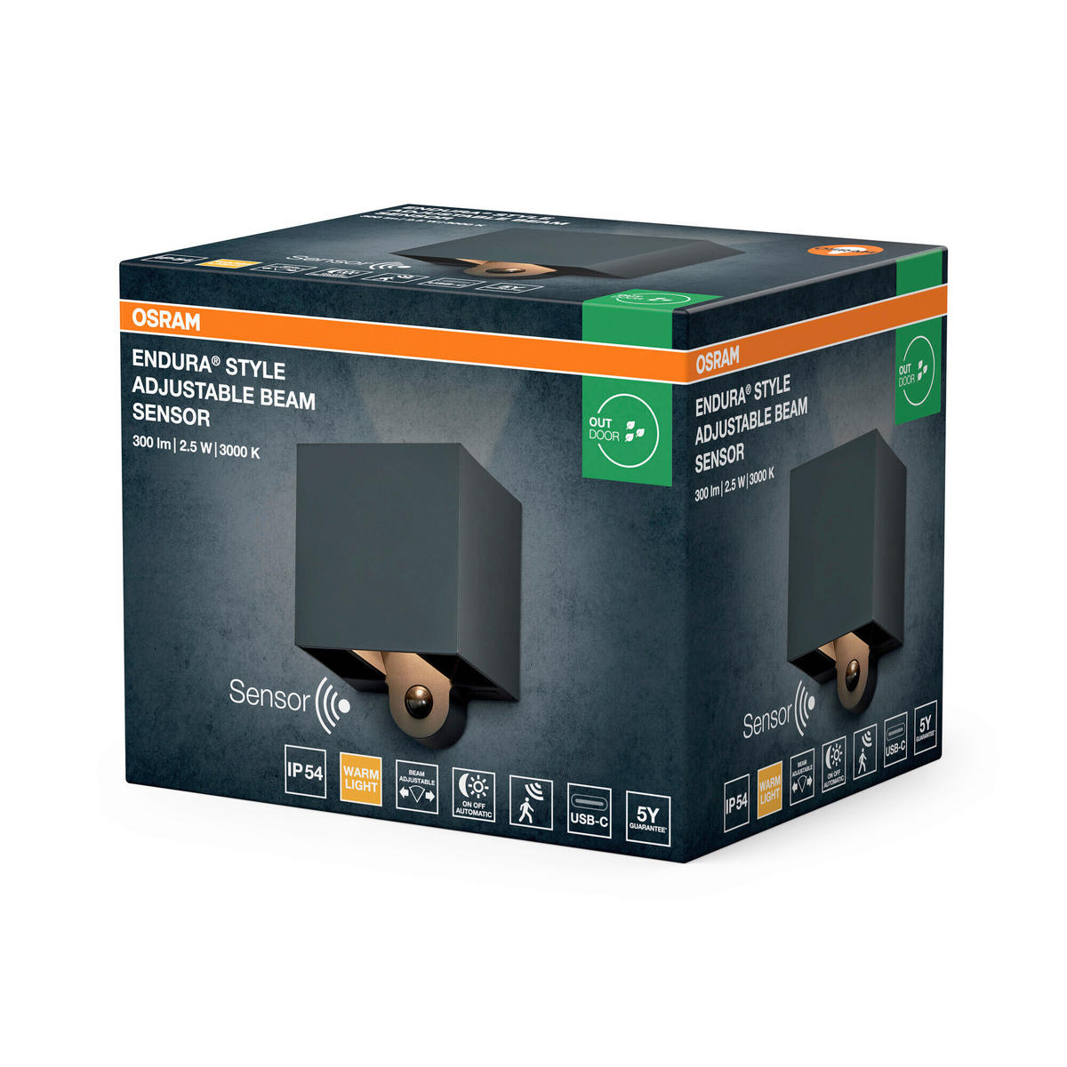 LED-AUßENLEUCHTE 10/9,7/12,6 cm   - Dunkelgrau, Basics, Glas/Kunststoff (10/9,7/12,6cm) - Osram