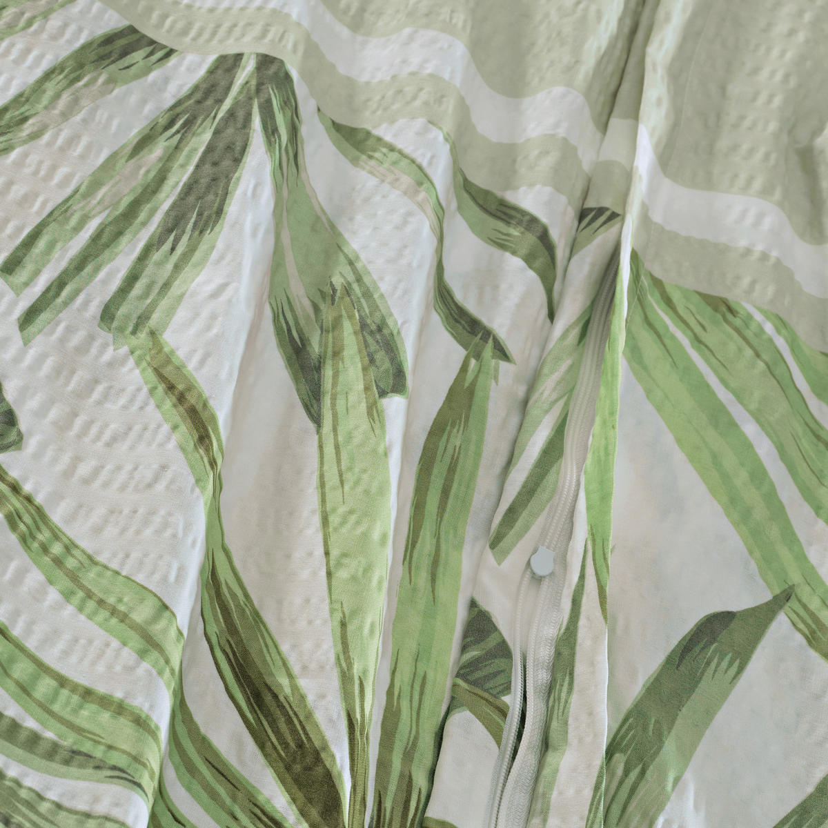 BETTWÄSCHE Seersucker 140/200 cm  - Salbeigrün, KONVENTIONELL, Textil (140/200cm) - Florella