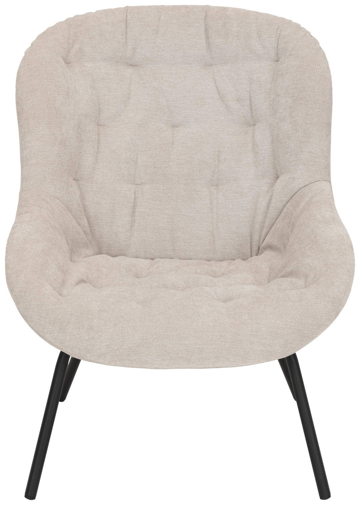 SESSEL Webstoff Beige    - Beige/Schwarz, MODERN, Textil/Metall (66/84/77cm) - MID.YOU