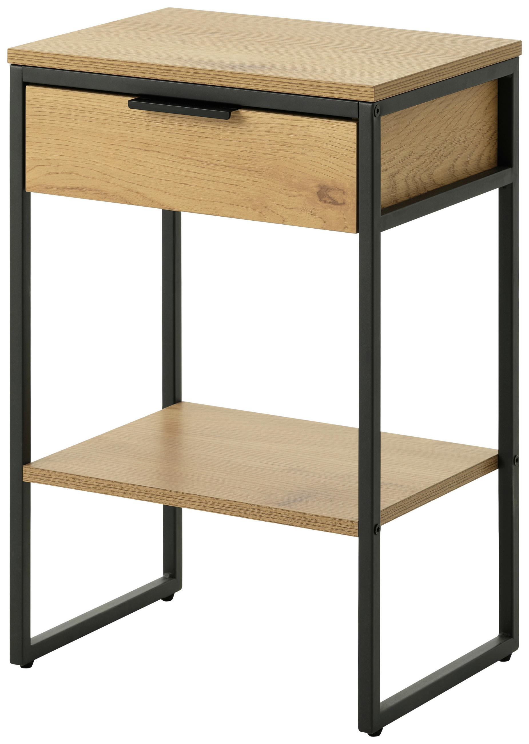 BEISTELLTISCH in Holzwerkstoff 40/30/60 cm  - Eichefarben/Schwarz, Design, Holzwerkstoff/Metall (40/30/60cm) - Lomoco
