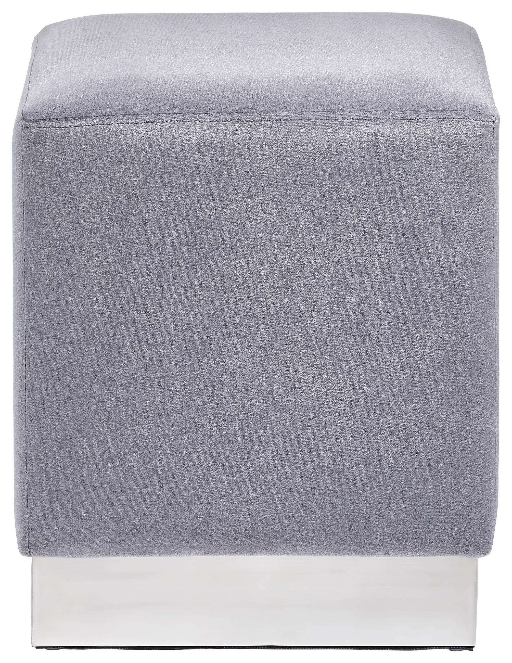 TABURE, kovina, tekstil siva, barve nerjavečega jekla  - barve nerjavečega jekla/siva, Trend, kovina/tekstil (37/44/37cm) - Xora