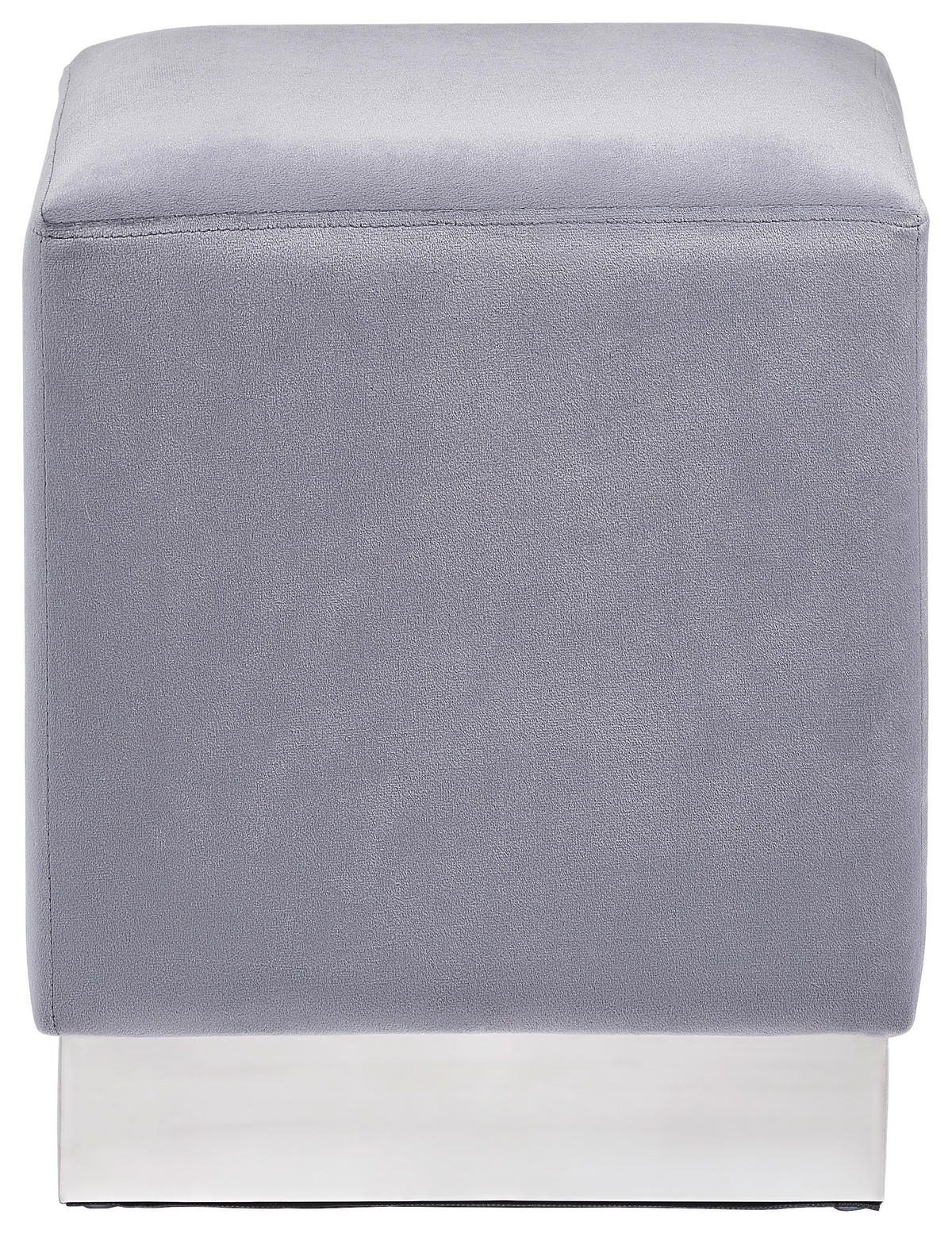 TABURE, kovina, tekstil siva, barve nerjavečega jekla  - barve nerjavečega jekla/siva, Trend, kovina/tekstil (37/44/37cm) - Xora