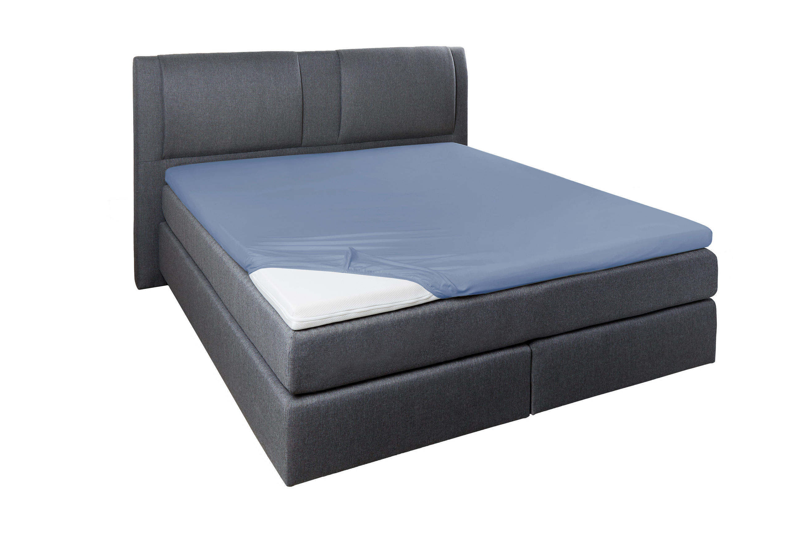 TOPPER-SPANNLEINTUCH 150/200 cm Jersey  - Blau, Basics, Textil (150/200cm)