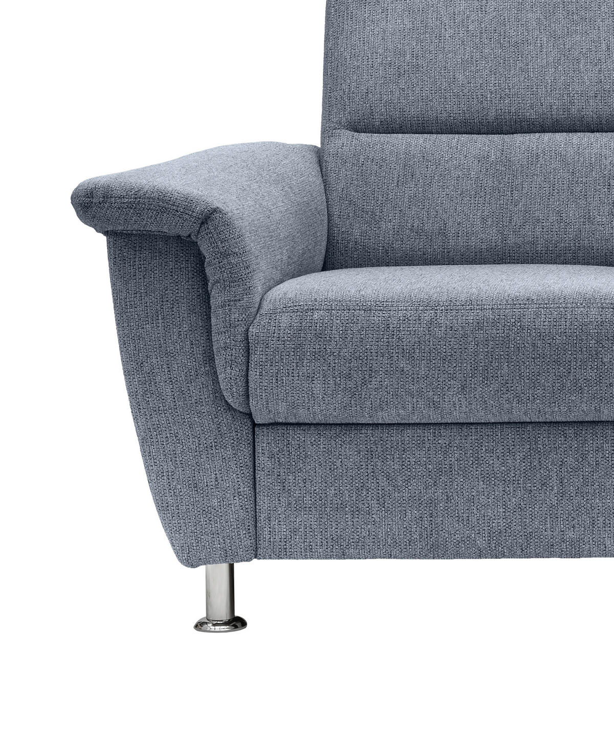 ECKSOFA in Chenille Hellblau  - Chromfarben/Hellblau, Modern, Textil/Metall (231/165cm) - Livetastic
