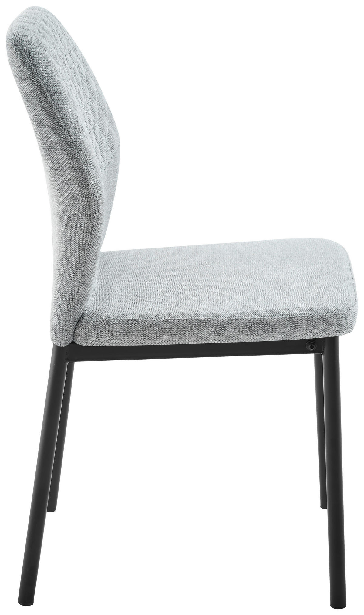 STUHL Webstoff Schwarz, Hellgrau  - Hellgrau/Schwarz, Design, Textil/Metall (44/86/52cm) - Ti'me