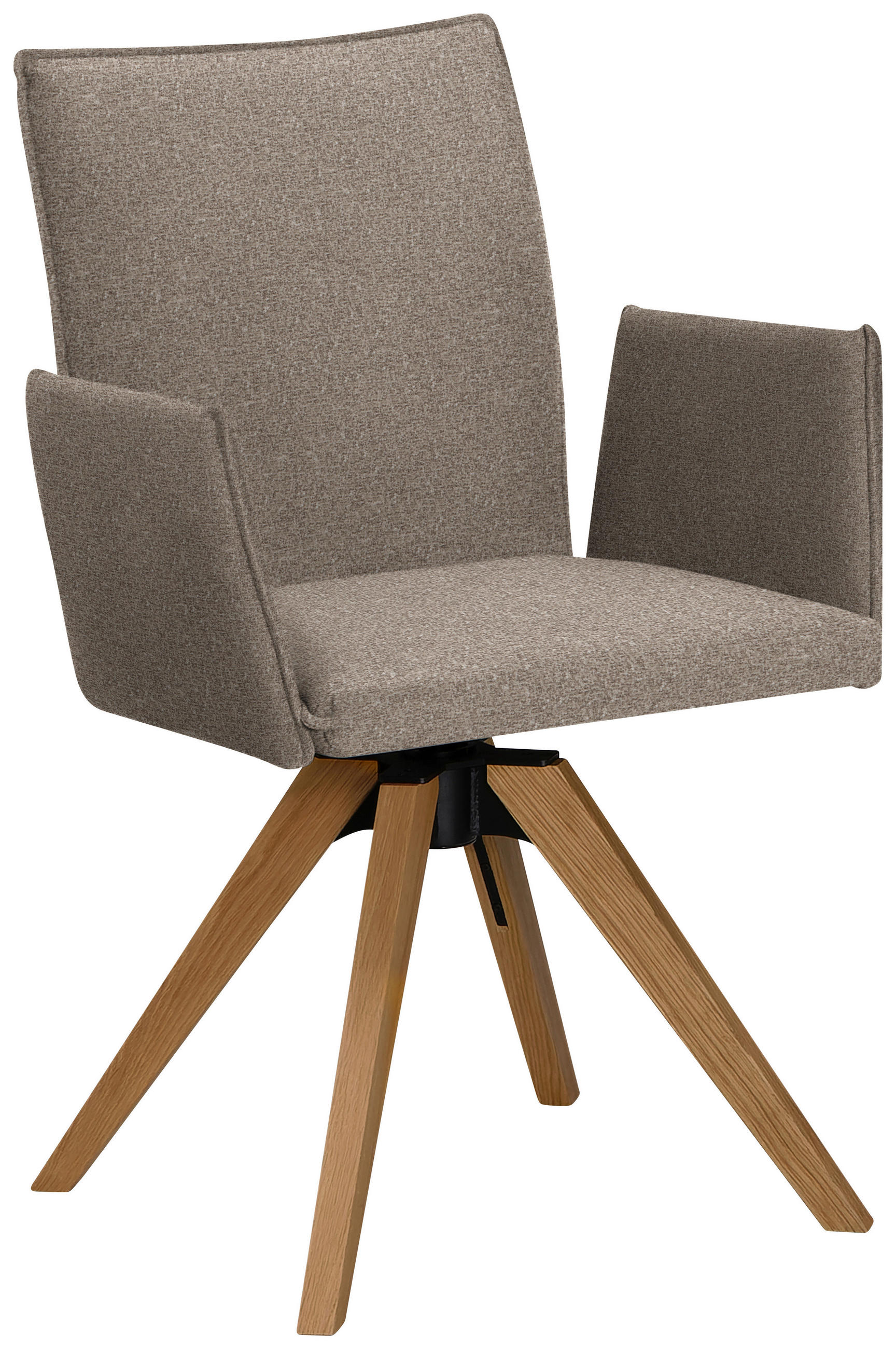 ARMLEHNSTUHL  in Samt  - Hellbraun/Eichefarben, KONVENTIONELL, Holz/Textil (64/91/61cm) - Moderano