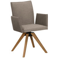 ARMLEHNSTUHL  in Samt  - Hellbraun/Eichefarben, Konventionell, Holz/Textil (64/91/61cm) - Moderano