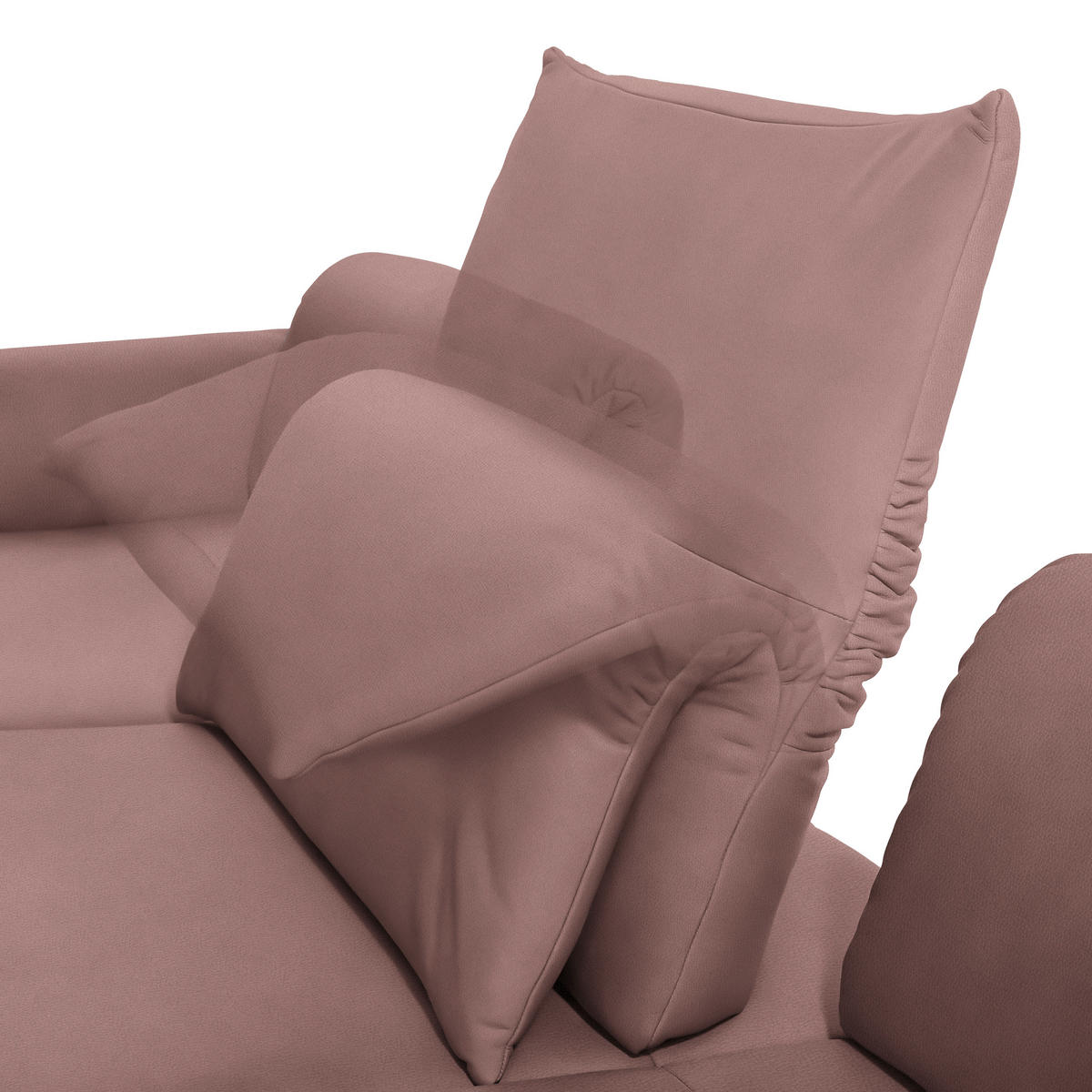 ECKSOFA in Echtleder Beere  - Beere/Anthrazit, Design, Leder/Metall (173/308cm) - Joop!