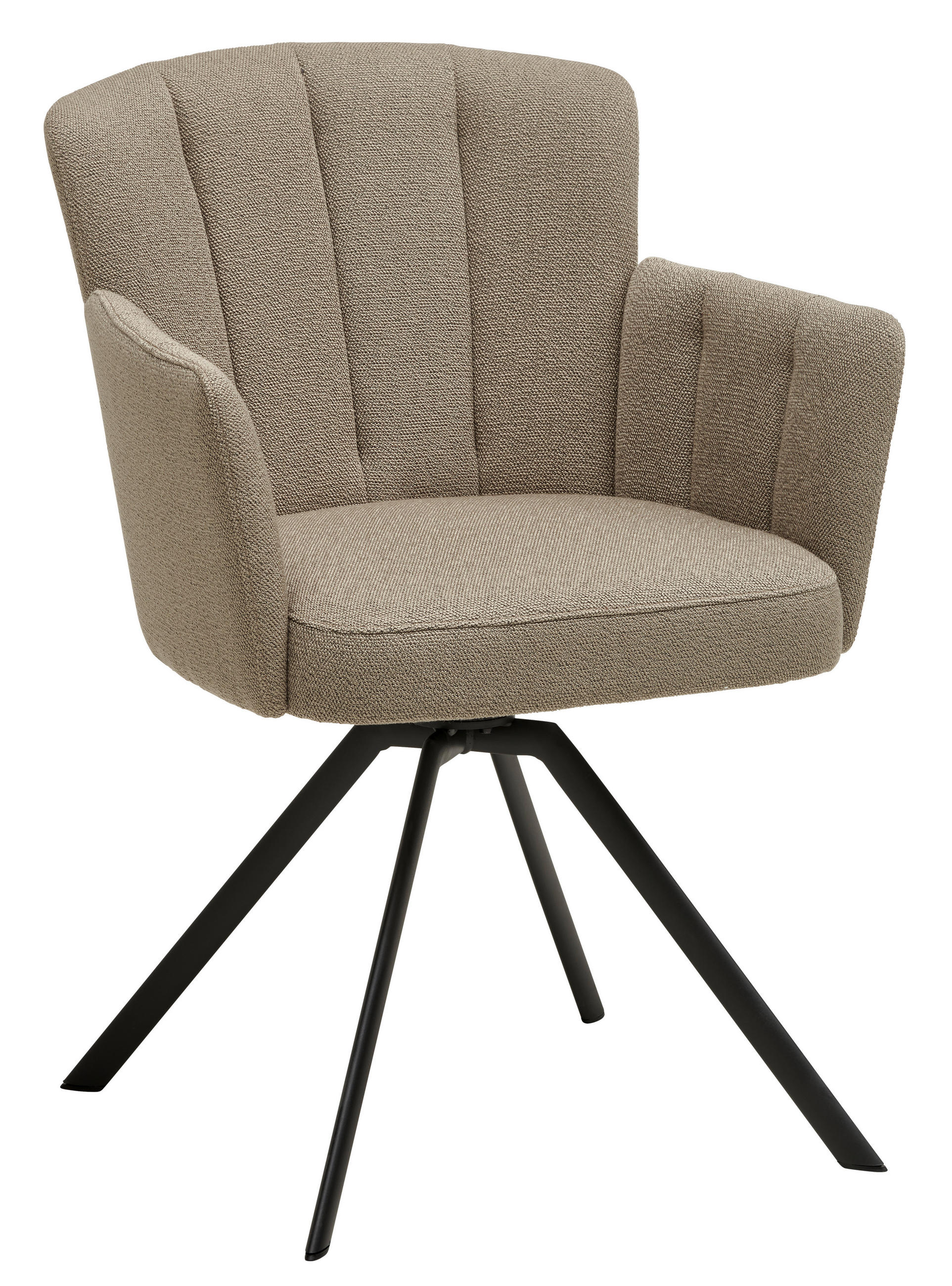CHAISE ACCOUDOIRS  in Stahl Webstoff  - Fango/Anthrazit, Design, Textil/Metall (58/83/62cm) - Venjakob