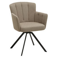 CHAISE ACCOUDOIRS  in Stahl Webstoff  - Fango/Anthrazit, Design, Textil/Metall (58/83/62cm) - Venjakob